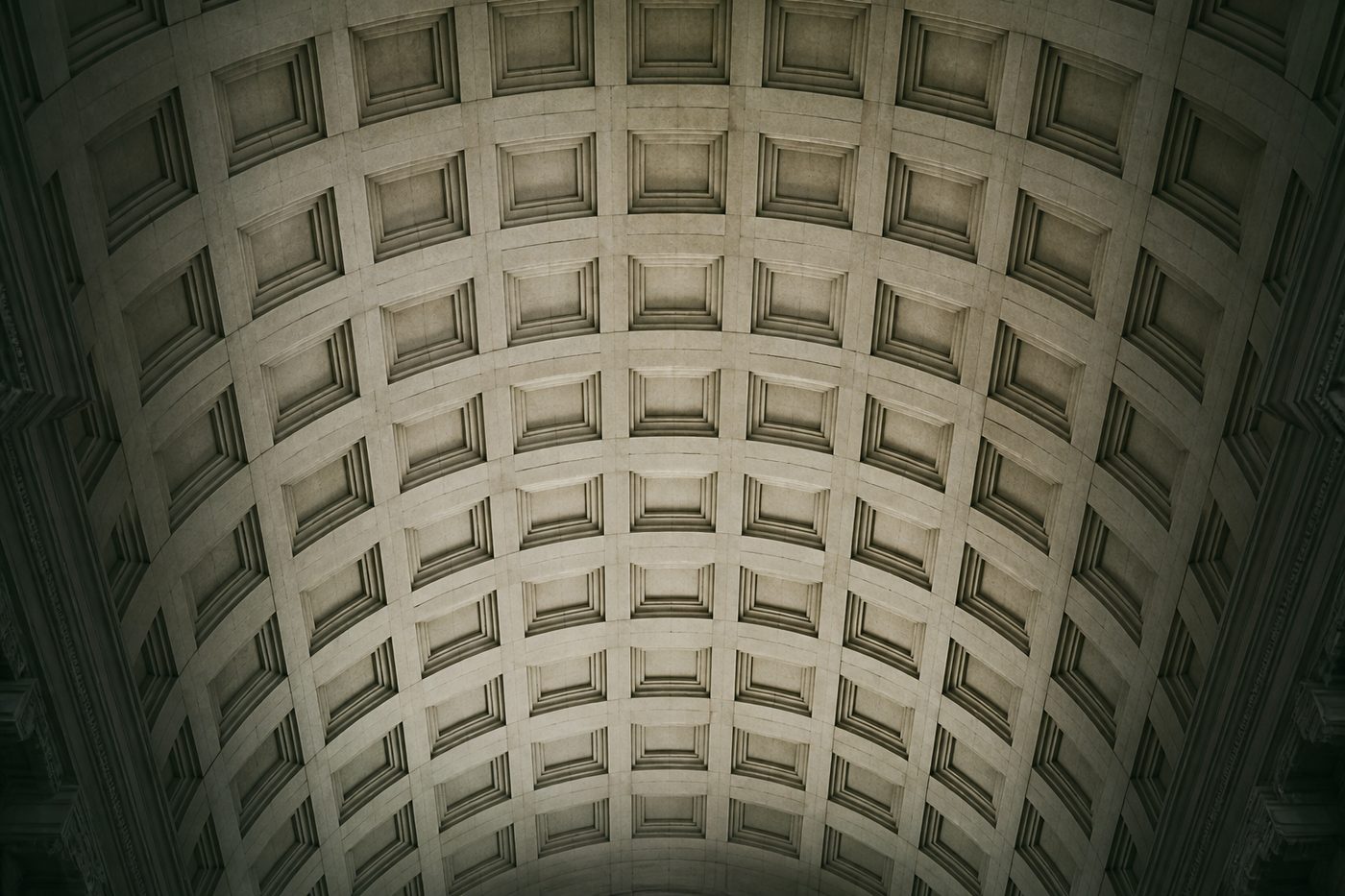 Coffered limestone vault